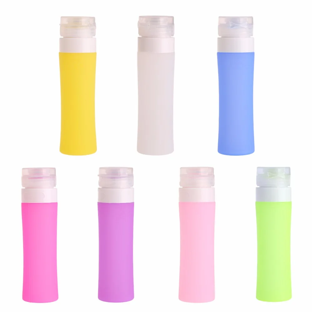

New Arrive 1Pc Portable Refillable Silicone Bottle Traveler Lotion Shampoo Bath Containers 80ML