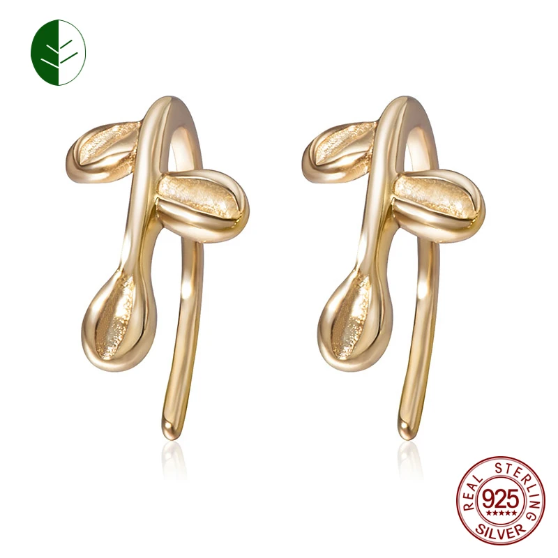 

Personality 925 Sterling Silver Fashion Leaf Earrings Tiny Leaf Hook Earrings Leaf Ear Cuff Clip Girls Teen Jewelry Gift zk40