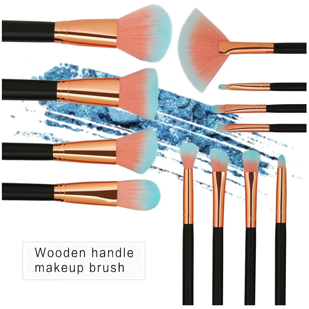 

12Pc Makeup Brushes Set Powder Foundation Eyeshadow Eyeliner Lip Cosmetic Brush Makeup Brushes Tool brochas maquillaje 40*