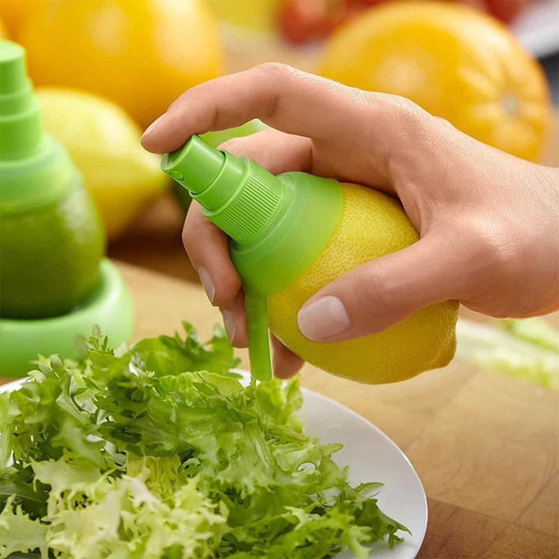 

2pcs/set Lemon Sprayer Plastic Manual Juicer Orange Citrus Squeezer 3Pure Colors 2Sizes With tray Creative Fruit&Vegetable Tool