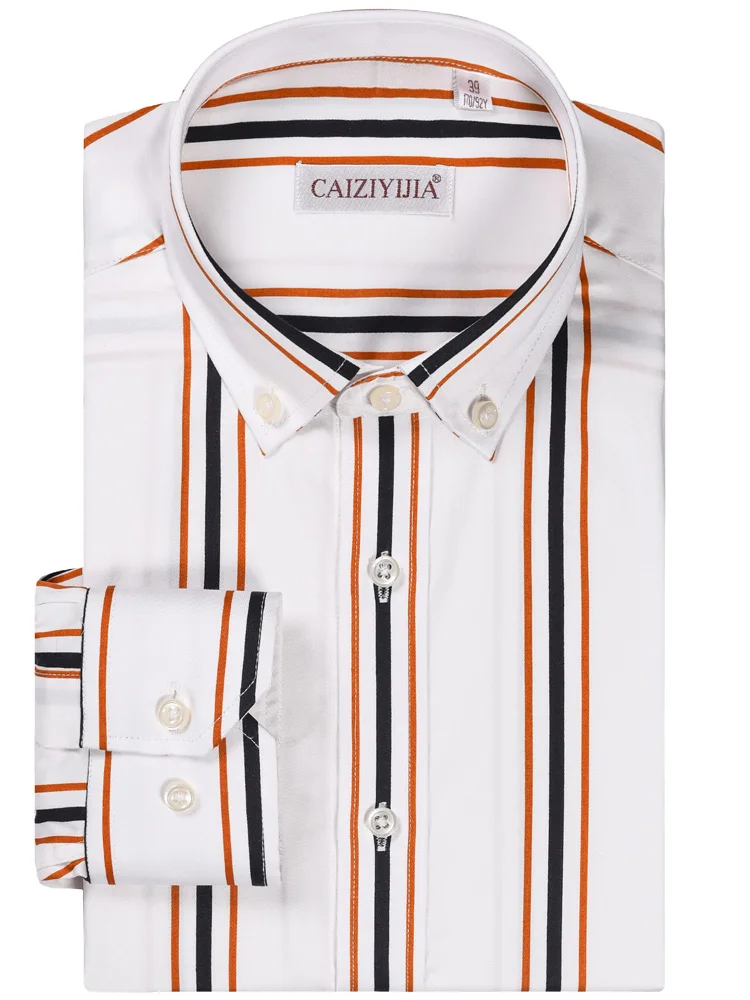 Мужская полосатая рубашка с длинным рукавом, 3 цвета, удобная хлопковая Повседневная рубашка на пуговицах, Легкая рубашка - Цвет: CZYJ6510C