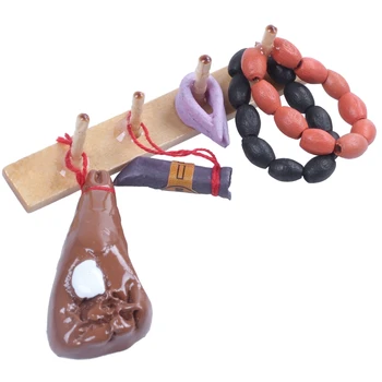 

Dollhouse Miniature 1:12 Toy Kitchen Food Meat Hanger Length 6.2cm Doll House Accessories Decoration House Model Miniature