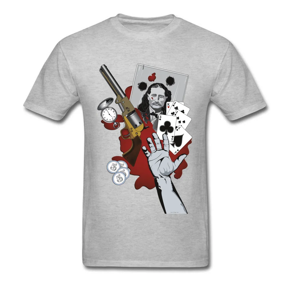 cosie Dead Mans Hand Men T-Shirt Funky Summer Short Sleeve Round Neck 100% Cotton Tops & Tees comfortable Tee Shirts Dead Mans Hand grey