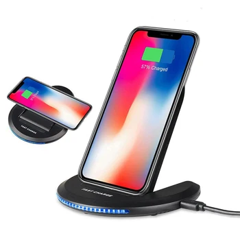 

Fast Wireless Charger 2 Coils 10W Qi Wireless Charging Pad Foldable Stand for iPhone 8 Samsung Galaxy Note 8 S8 S8 Plus S7 Edge