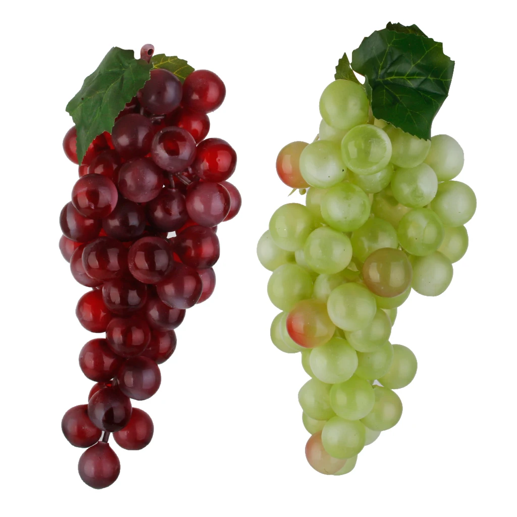 2pcs Artificial Grapes Bunches Plastic Fruit for Performance Stage Props Decoration