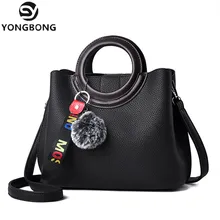 Women Handbag Shoulder-Bag Female Girls YONGBONG Soft Two-Pieces Litchi-Pattern