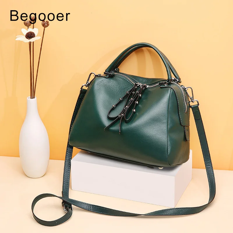 

Begooer Luxury Handbags Women Bags Designer Genuine Leather Shoulder Bag Top-Handle Ladies Bags Female Messenger Crossbody Bag