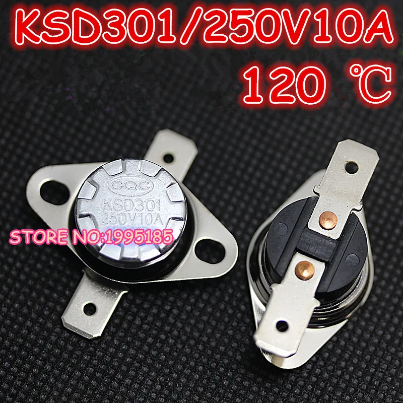 10PCS KSD301 Temperature Controlled Switch Thermostat 120°C Normal Close 