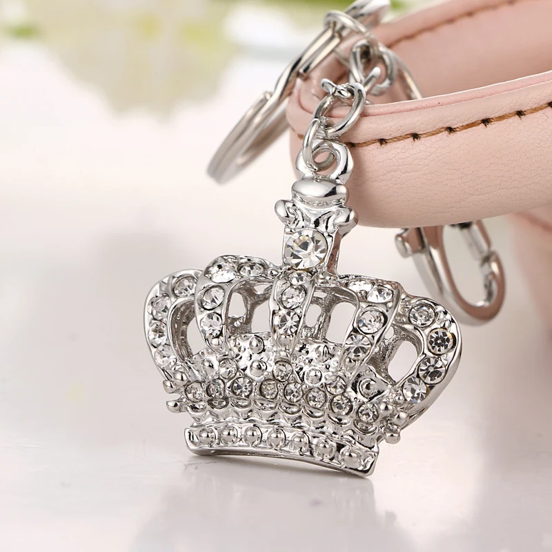 

2017 NoEnName_Null The latest crown cute fashion cute rhinestone crystal pendant charm purse bag key chain