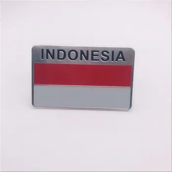 

Automobile Motorcycle Exterior Accessories Indonesia National Flag Aluminum Alloy Car Stickers