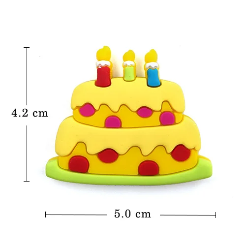 Цветок детская коляска торт силикона магнитно-маркерная доска на холодильник стикер с рисунком из мультфильма холодильник мягкие магниты размещение сообщения дома украшения - Цвет: Birthday Cake
