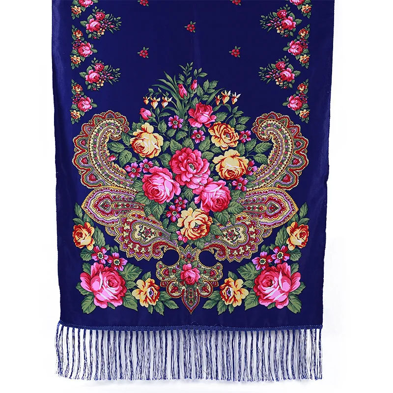 twill silk scarf crinkle hijab Printed long scarf Twill cotton fringed shawl Rose tassel luxury scarf foulard femme musulman - Цвет: 12