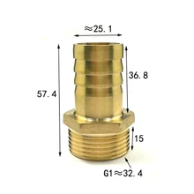 25 мм шлангов х " дюймовый Мужской BSP резьба Латунь Колючая труба фитинг муфта соединитель Адаптер для топлива газа воды