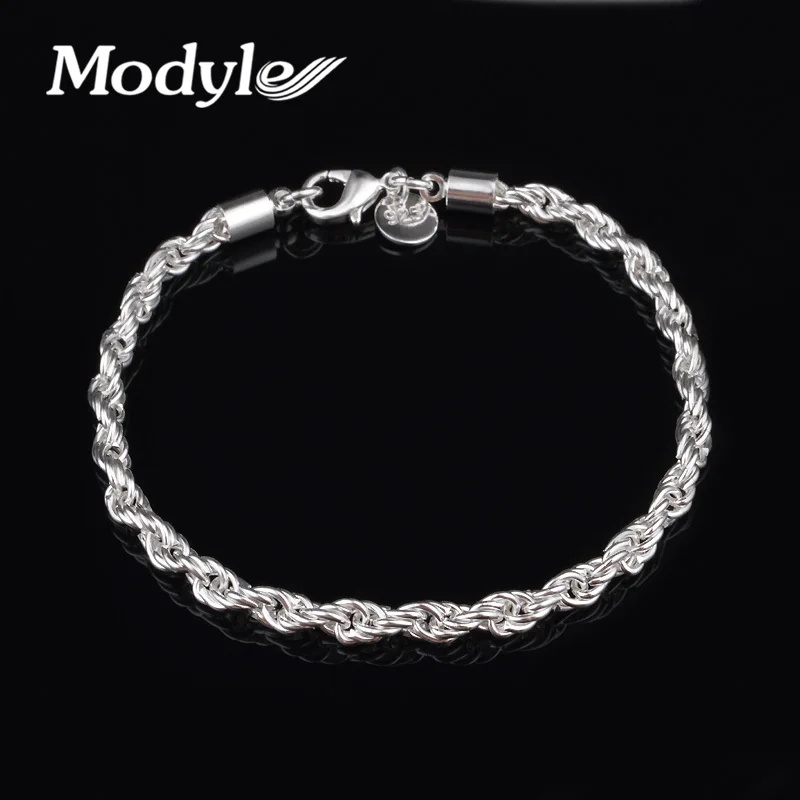 

Modyle Fashion Silver-Color chain bracelets for women charm bracelet twisted Link bracelets & bangles free shipping