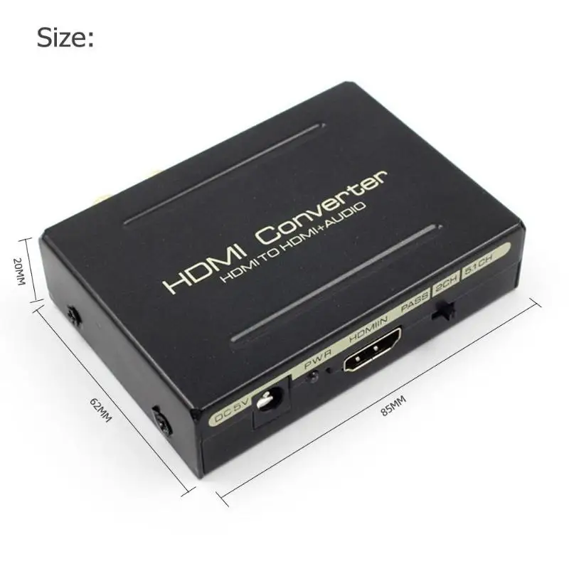 HDMI к видео аудио экстрактор адаптер конвертер сплиттер SPDIF + RCA L/R| |