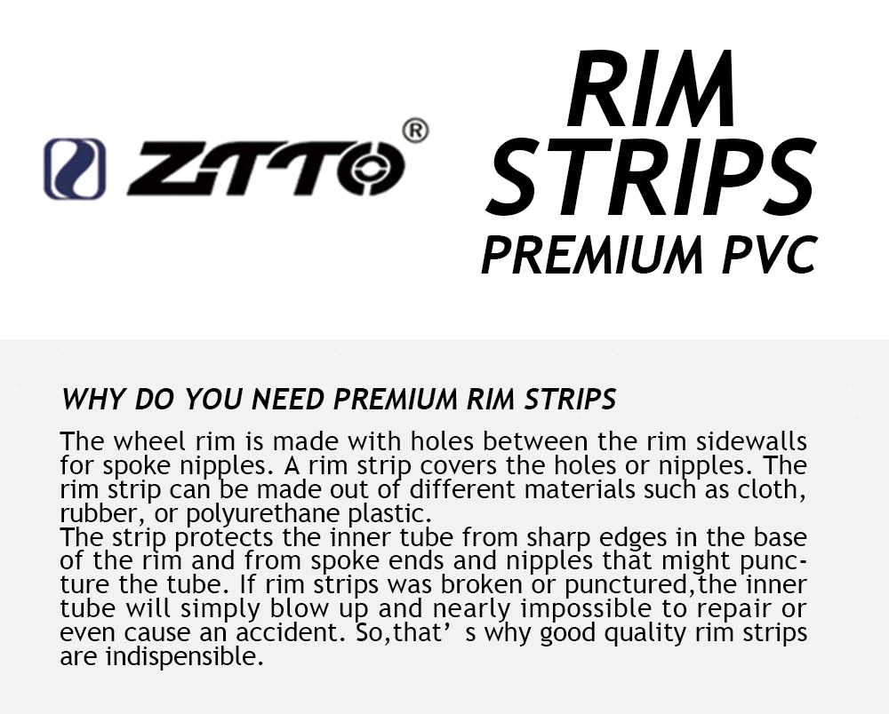 1 Pair ZTTO Premium PVC Rim Belts Strips  for 20 24 26 27.5 29 Inch 650B 700c MTB Mountain Bike Road Bicycle Folding Bicycle (11)