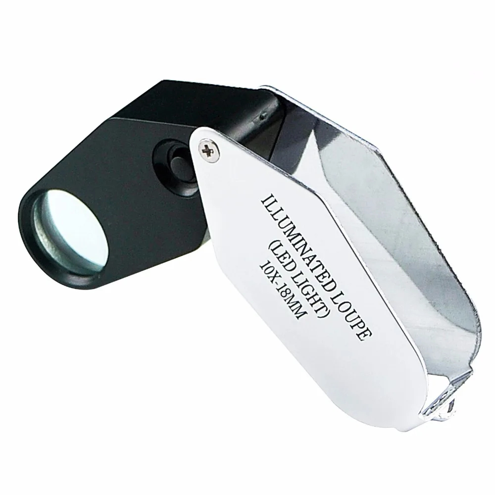Handheld 10x Folding Foldable Magnification Jeweler Loupe Precision