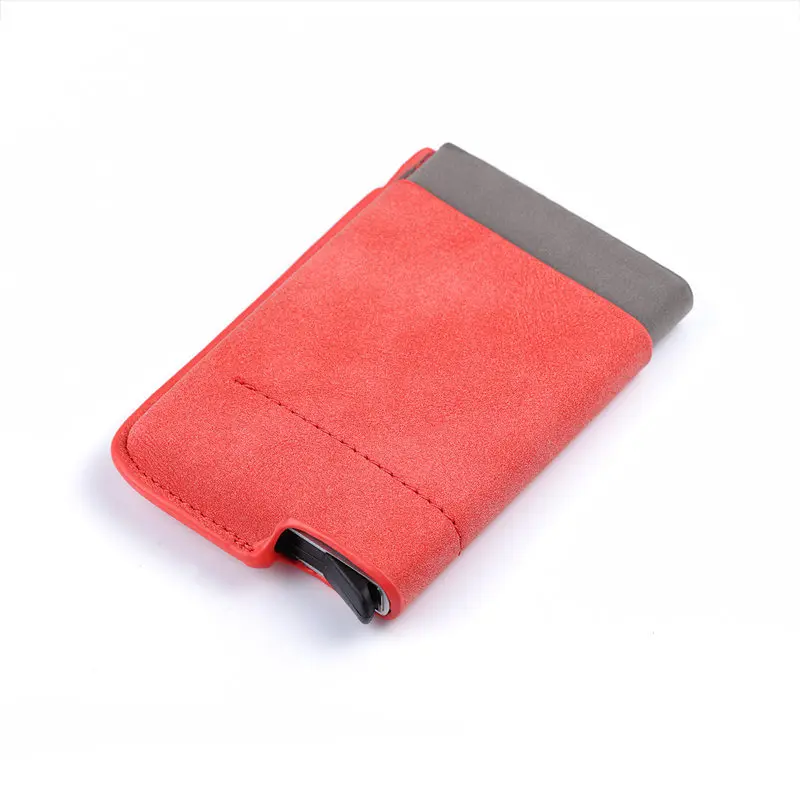 BISI GORO для мужчин и женщин бизнес кредитный держатель для карт кошельки Карманный чехол RFID 6 карт всплывающий чехол для карт кошелек для карт - Цвет: Red X-5