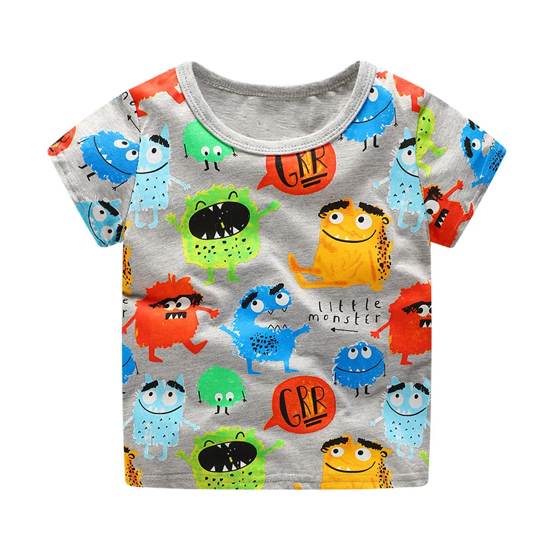 

Baby Cartoon Little monsters Printing Short-sleeved T-shirt Summer Boys girls Children's Clothing Kids Bottoming Tops