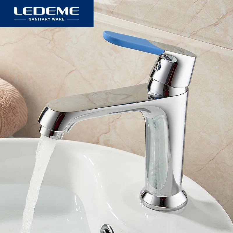 LEDEME Смеситель для умывальника латунь Цвет: хром 7 цв. ручек L1053|basin faucet|waterfall