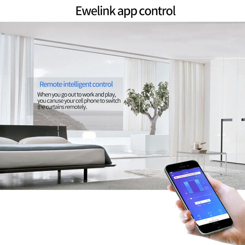 WIFI Electric Curtain Motor, Ewelink app /Remote Control vioce control via alexa echo and Google home for smart home