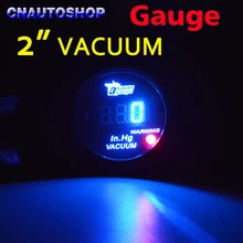 Dragon Gauge 2″ 52mm Vacuum in Hg Car Gauge Digital Display 12V LED Meter Black Shell