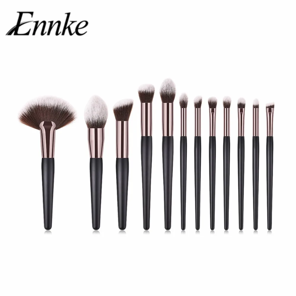 

12pcs professional Makeup Brushes Set Kit black wood full function comestic Foundation Powder Concealer Eyebrow make up brushes