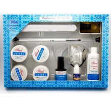 1 шт. Набор для наращивания ногтей(верхнее покрытие, УФ-строитель, Типсы для ногтей, кисть, клей, пилка, форма, очищающее средство) УФ-гель набор для ногтей/Набор для обучения