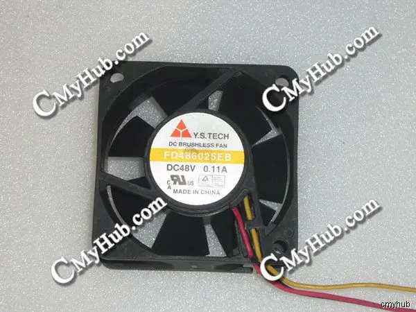 Подлинный для Y. S. TECH FD486025EB DC48V 0.11A 6025 6 см 60 мм 60x60x25 3 провода 3pin вентилятор
