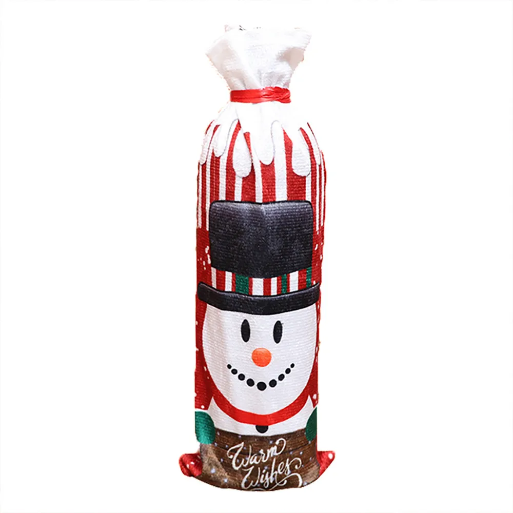 Крышка для бутылки с красным вином пакеты Снеговик Санта Клаус рождественские украшения Рождество
