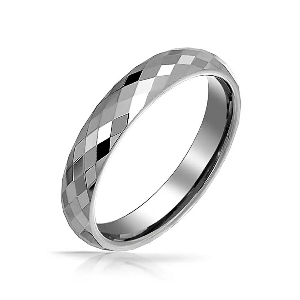 Queenwish-4mm-Tungsten-Carbide-Wedding-Engagement-Bridal-Band-Multi-Faceted-Prism-Cut-Ring