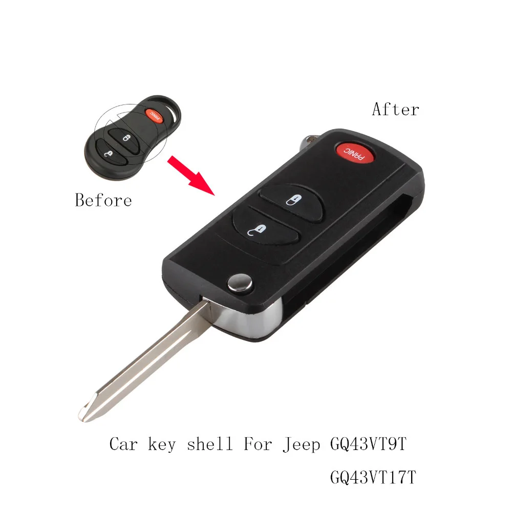 

2 + 1 Buttons Remote Flip Folding Key Shell Case For Chrysler Dodge Jeep 1998-2004 Jeep Cherokee Grand Cherokee key shell