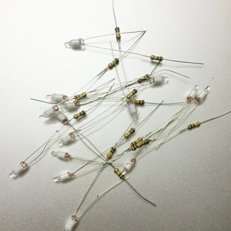 

10pcs Green Indicator Neon Light Sign 4X10mm NeonLight With Resistance for 220V Verde NEON GLOW Lamp Bulb NE-2G Lamp Bulb