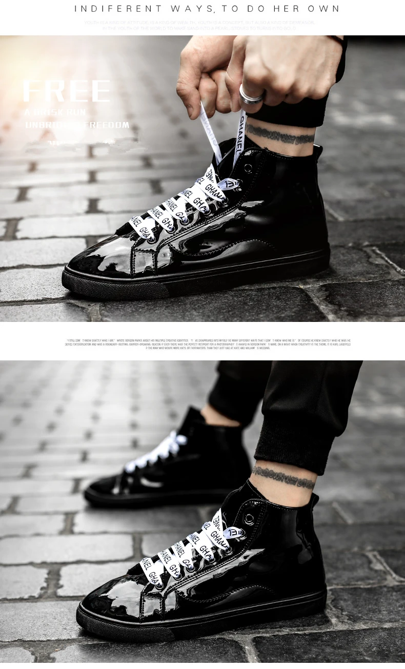 DESERT RAM Brand Boots Men Glittering Leather Shoes Street Style Canvas Bot Fashion Sneakers Waterproof Male Casual Ankle Boot (15)