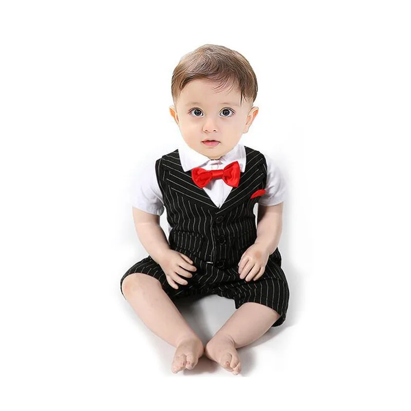 Buy Summer Baby Boys Rompers Short Sleeve Gentleman