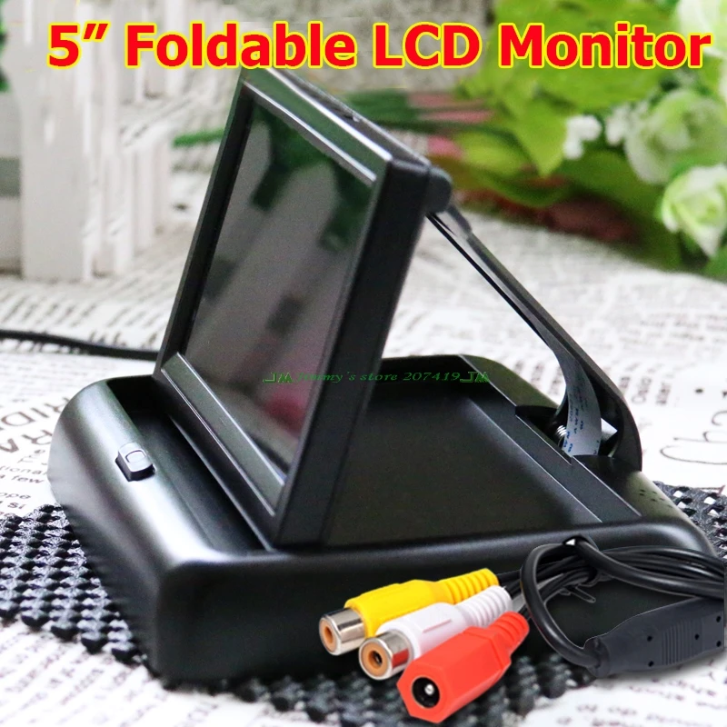 5 Car Rear View System Foldable TFT Color LCD Car Reverse Rearview 16 9 Car Security