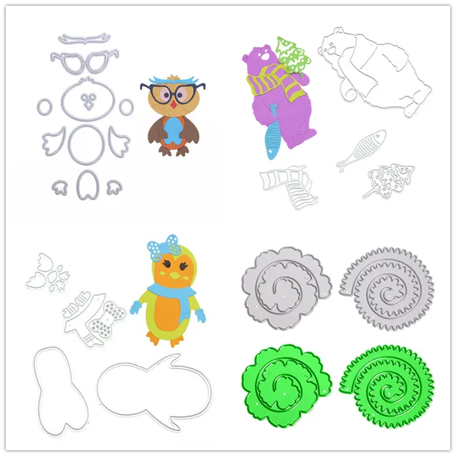 dies scrapbooking girl penguin flowers cat doctor bear fish metal