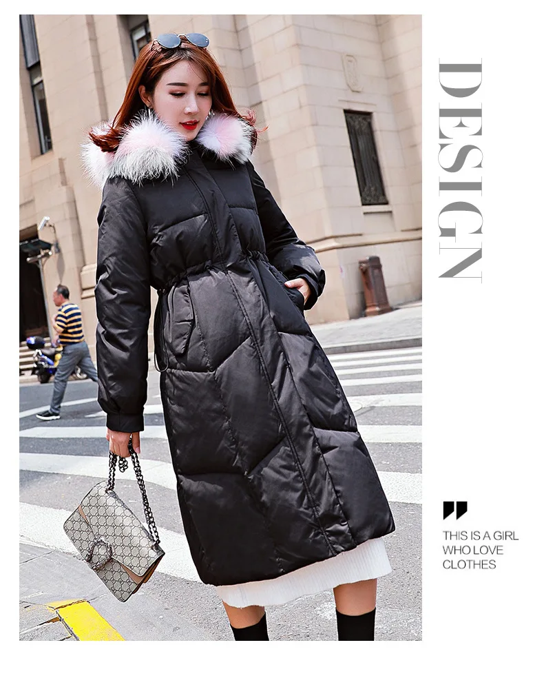 2018 Women Winter Parkas Long Jackets And Coats Adjustable Waist Female Thick Warm Coats Overknee Padded Outwear Jacket AS040 (25)