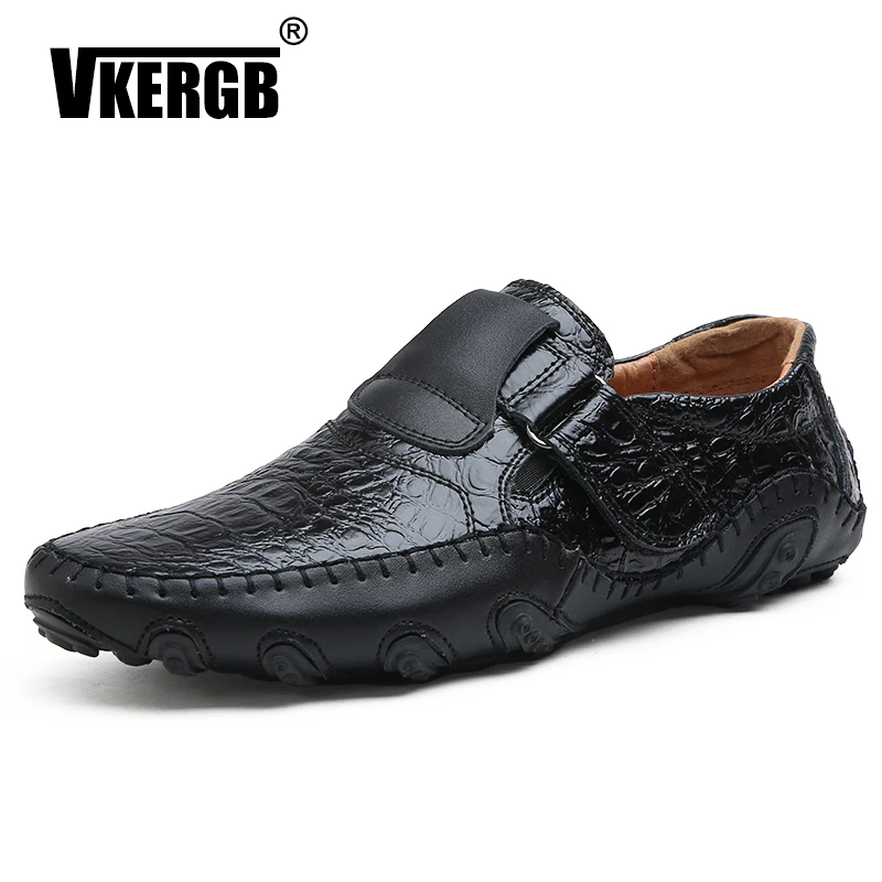 VKERGB Shoes Men Loafers Leather Moccasin Luxury Casual Shoes Men
