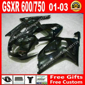 

Hot sale Fairings for glossy black bodywork SUZUKI 2001 2002 2003 GSXR 600 750 motocycle parts 01 02 03 fairing kits 7 gift JF97