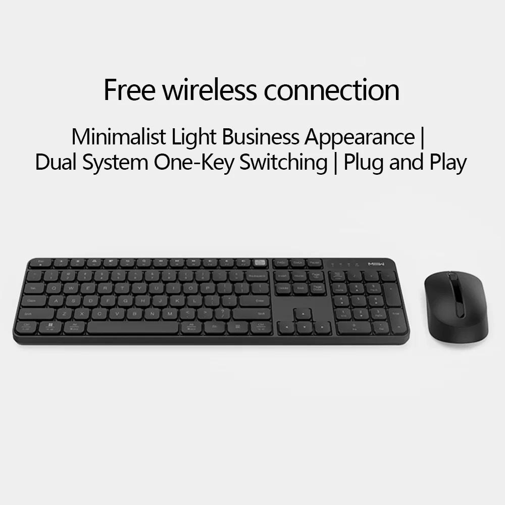 

Original Xiaomi MIIIW Wireless Office Keyboard & Mouse Set 2.4GHz 104 Keys Multi System Compatible Wireless Portable Keyboard