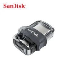 SanDisk OTG USB флэш-накопитель 32 Гб 16 Гб USB 3,0 двойной мини-накопитель 128 Гб 64 Гб флешки для ПК и Android телефонов