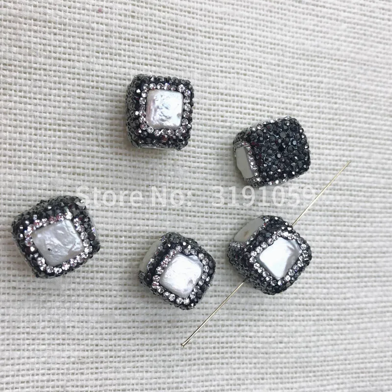 

Square pearl temperament and personality with simple fashion accessories gifts
