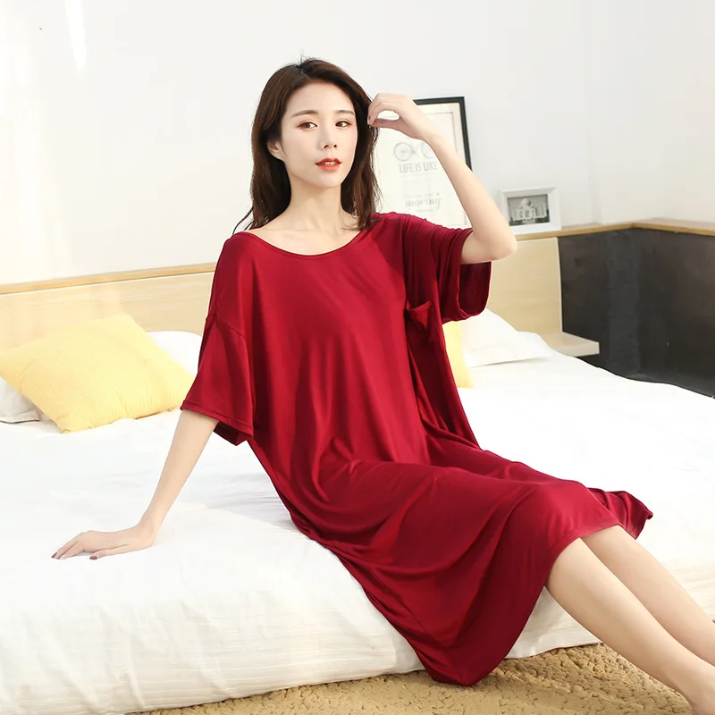 

Plus Size 3XL Women Nightgown Sexy Backless Sleepwear Loose Solid Summer New Home Wear Elegant Nightdress Lingerie Girl Gift