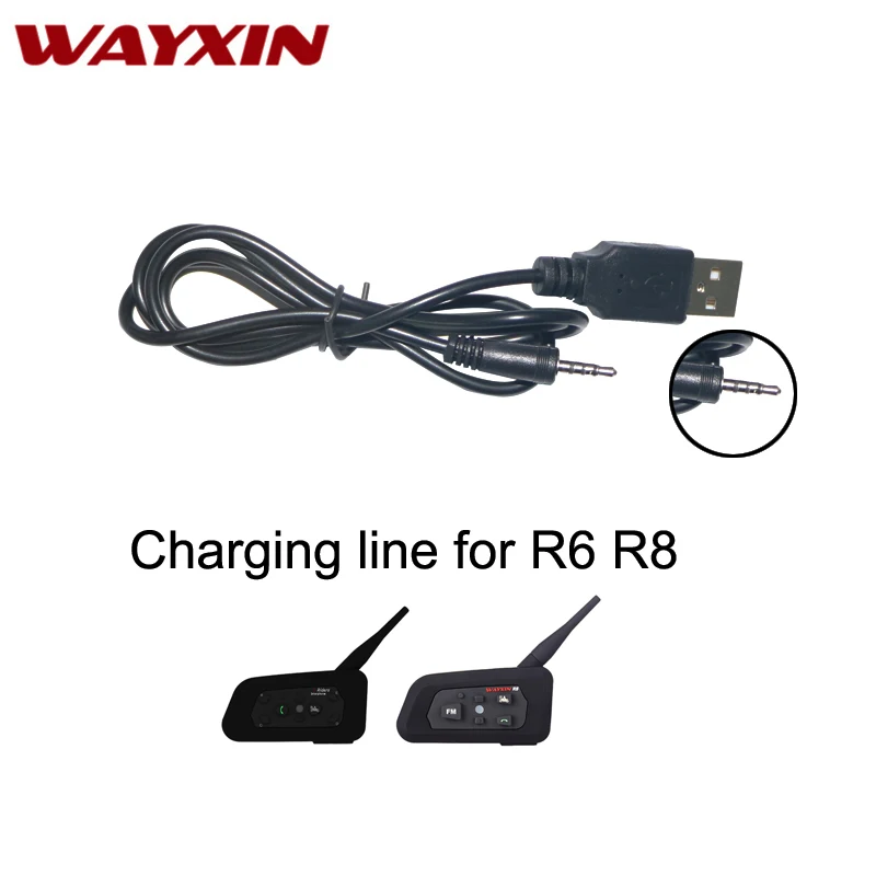 WAYXIN аксессуары usb кабель для зарядки R6 R8 Bluetooth Интерком мотоцикла 2 5