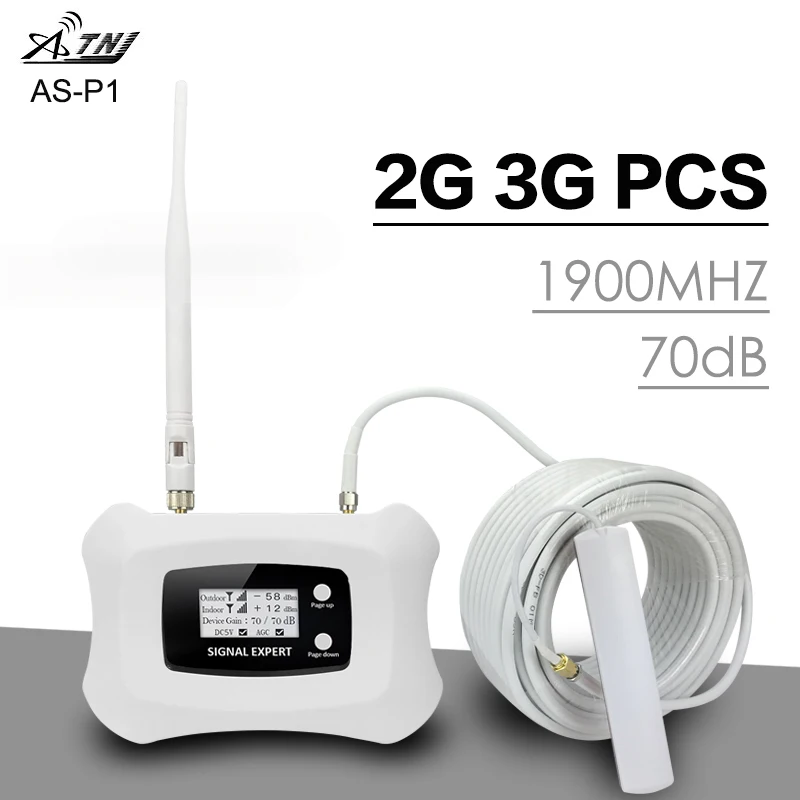 Повторитель сигналов ATNJ 70dB 4G LTE 1900 PCS 1900MHZ Мобильный усилитель 2g 3g Сотовый сигнала