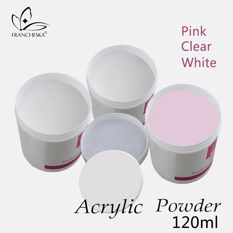 

Francheska 120ml acryl acrylic powder unas acrilicas likit gel acrylique ongle acryl nagel powder acrylic nail clear pink white