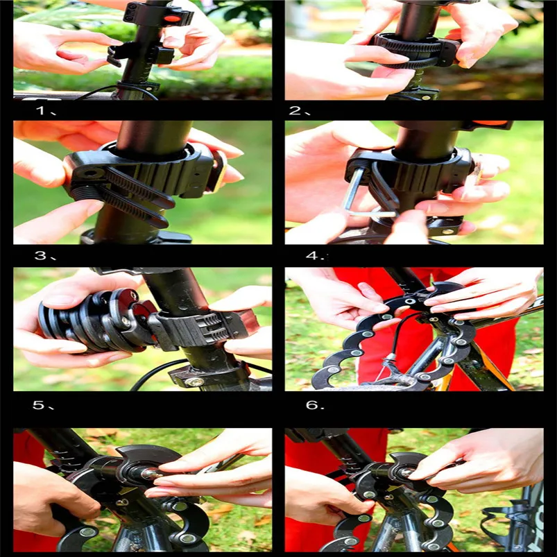 2018 New Strong Security Anti-theft Bicycle Lock Chain Foldable Lock Hamburger Lock Black Locks Cycle Security #5S20 (6)