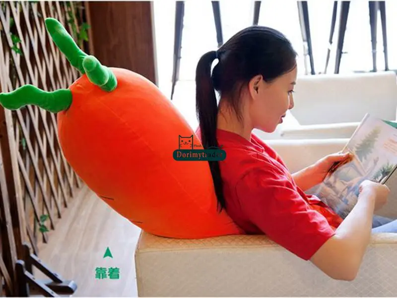 Dorimytrader New Lovely Soft Cartoon Carrot Plush Pillow Simulated Anime Carrots Cushion Doll Vegetables Toy 39inch 100cm DY61728 (13)