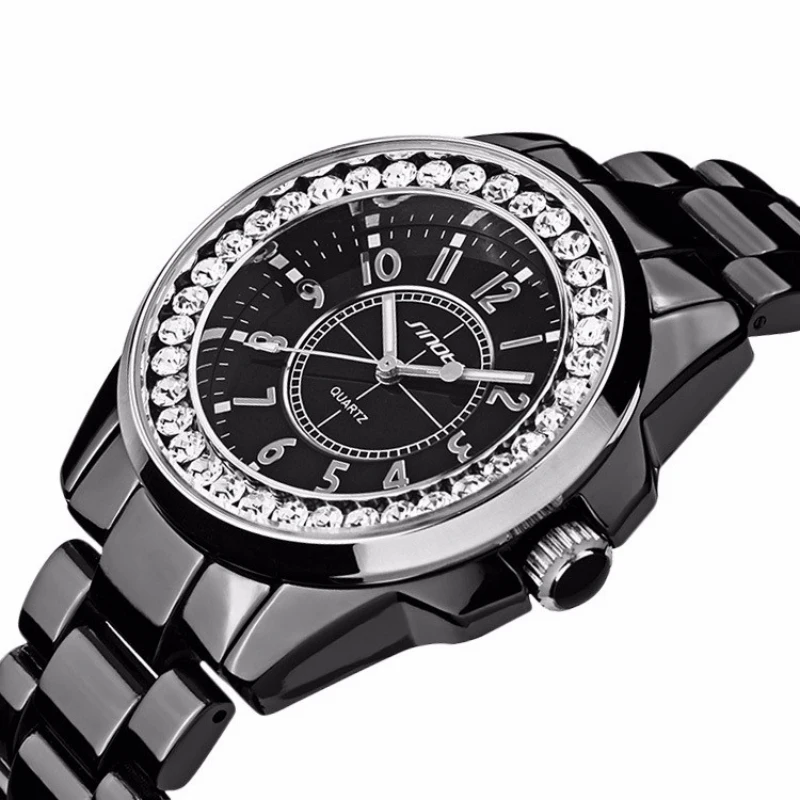 Женские наручные часы SINOBI из нержавеющей стали со стразами|montre femme|montre womenmontre relogio